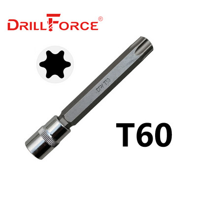Drillforce 3/8" piedziņas Torx sešstūra spline ligzdas uzgaļi CR-V 110 mm garš adapteris griezes momenta atslēgas sprūdrata uzgriežņu atslēga mājas remonta instrumenti