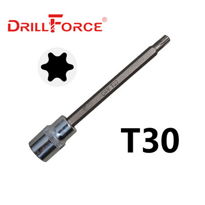 Drillforce 3/8" piedziņas Torx sešstūra spline ligzdas uzgaļi CR-V 110 mm garš adapteris griezes momenta atslēgas sprūdrata uzgriežņu atslēga mājas remonta instrumenti