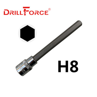 Drillforce 3/8" piedziņas Torx sešstūra spline ligzdas uzgaļi CR-V 110 mm garš adapteris griezes momenta atslēgas sprūdrata uzgriežņu atslēga mājas remonta instrumenti