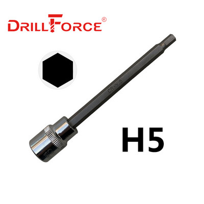 Drillforce 3/8" piedziņas Torx sešstūra spline ligzdas uzgaļi CR-V 110 mm garš adapteris griezes momenta atslēgas sprūdrata uzgriežņu atslēga mājas remonta instrumenti