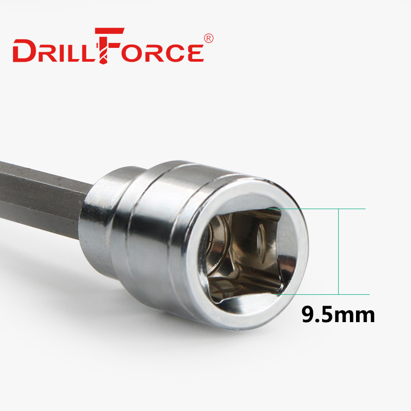 Drillforce 3/8" piedziņas Torx sešstūra spline ligzdas uzgaļi CR-V 110 mm garš adapteris griezes momenta atslēgas sprūdrata uzgriežņu atslēga mājas remonta instrumenti