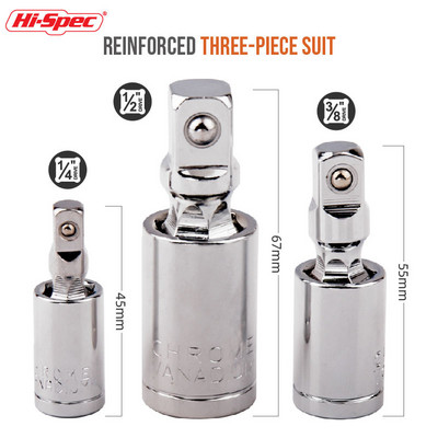 Set de articulații universale 1/4" 3/8" 1/2" Adaptor de priză pentru bară de prelungire unghiulară cu clichet, manual și pneumatic, unelte pentru priză.