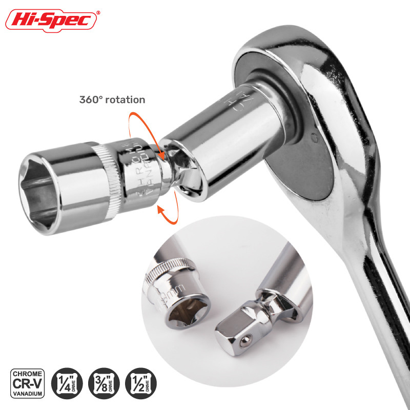 Set de articulații universale 1/4" 3/8" 1/2" Adaptor de priză pentru bară de prelungire unghiulară cu clichet, manual și pneumatic, unelte pentru priză.