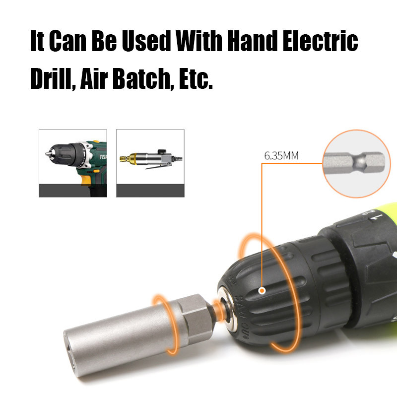 1/4-7/16 65mm Manșon pentru priză hexagonală de impact Imperial 65mm Șurubelniță cu piuliță magnetică Adaptor tijă hexagonală Kit de priză pentru piuliță electrică