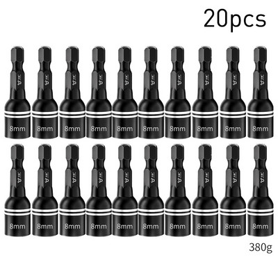 1/3/5/10/20/30 gab Hex magnētiskās ligzdas uzgriežņu atslēgas uzmavu elektrisko urbjmašīnu instrumentu piederumi Auto remonta trieciena pagarinājums un adapteris