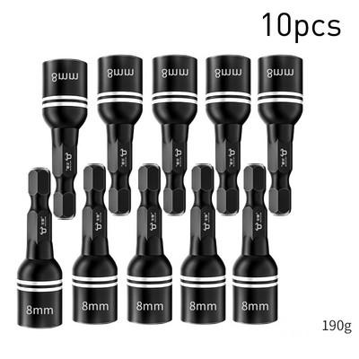 1/3/5/10/20/30 gab Hex magnētiskās ligzdas uzgriežņu atslēgas uzmavu elektrisko urbjmašīnu instrumentu piederumi Auto remonta trieciena pagarinājums un adapteris