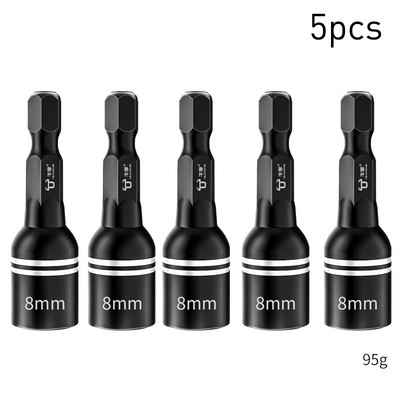 1/3/5/10/20/30 gab Hex magnētiskās ligzdas uzgriežņu atslēgas uzmavu elektrisko urbjmašīnu instrumentu piederumi Auto remonta trieciena pagarinājums un adapteris