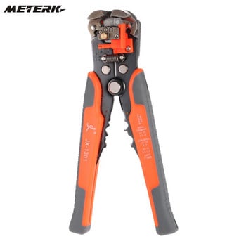 Meterk Cable Wire Stripper Πένσα αποφλοίωσης εργαλείου αυτόματης πτύχωσης Ρυθμιζόμενο ακροδέκτη Πολυεργαλείο κοπής σύρμα Crimper JX-1301