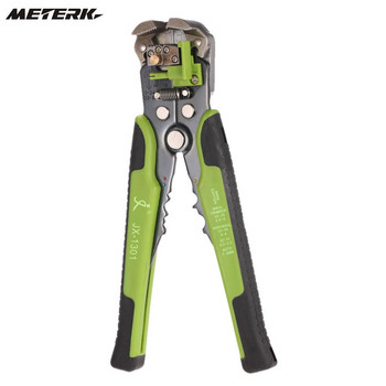 Meterk Cable Wire Stripper Πένσα αποφλοίωσης εργαλείου αυτόματης πτύχωσης Ρυθμιζόμενο ακροδέκτη Πολυεργαλείο κοπής σύρμα Crimper JX-1301