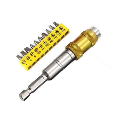 Binoax sešstūra magnētiskā gredzena skrūvgriezis urbjmašīnas rokas instrumenti pagarinātājstieņa ātrās maiņas turētāja piedziņas vadotne Skrūves urbjmašīnas uzgalis