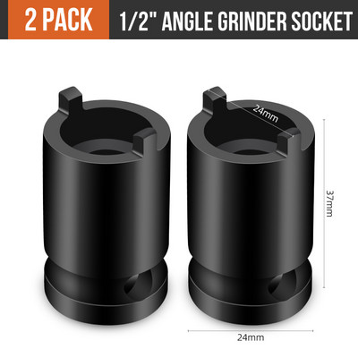 Hi-Spec 1/2/3PC lielas leņķa slīpmašīnas ligzda 1/2" leņķa slīpmašīnas noņemšanas ligzda elektroinstrumentam, skrūvgriežiem, sprūdrata uzgriežņu atslēgām