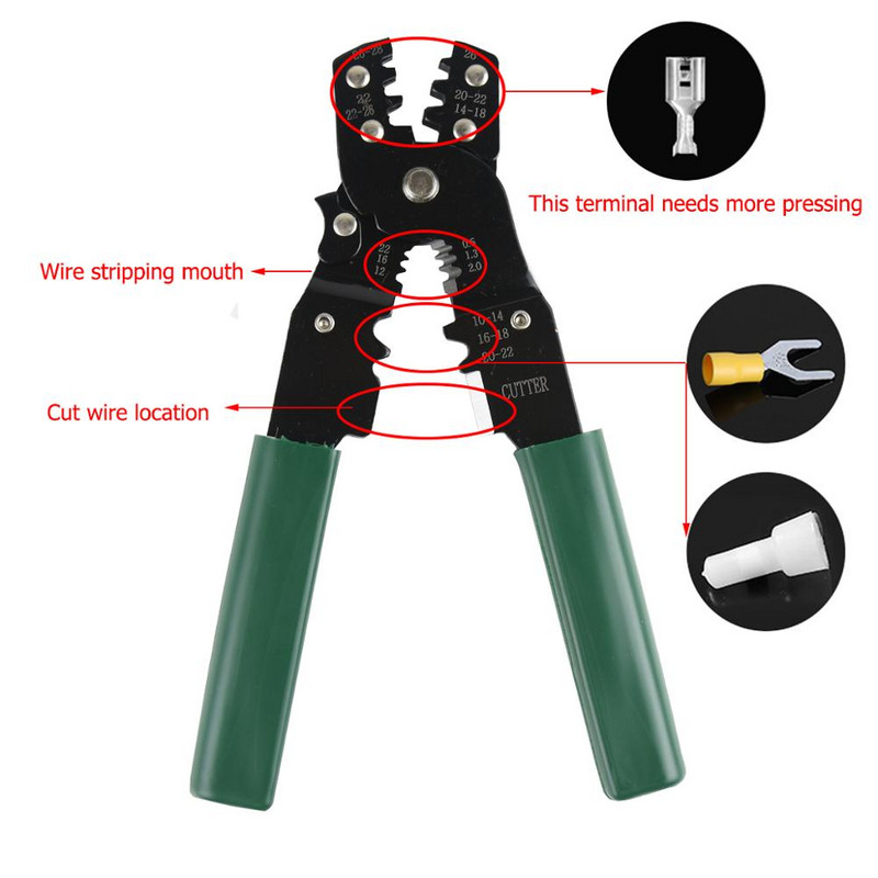 Stiepļu noņēmējs Dekrustācijas knaibles Vairāku instrumentu labošanas instrumentu knaibles Kabelis Stiepļu noņemšanas knaibles Gofrēšanas instrumenta knaibles Kombinācija