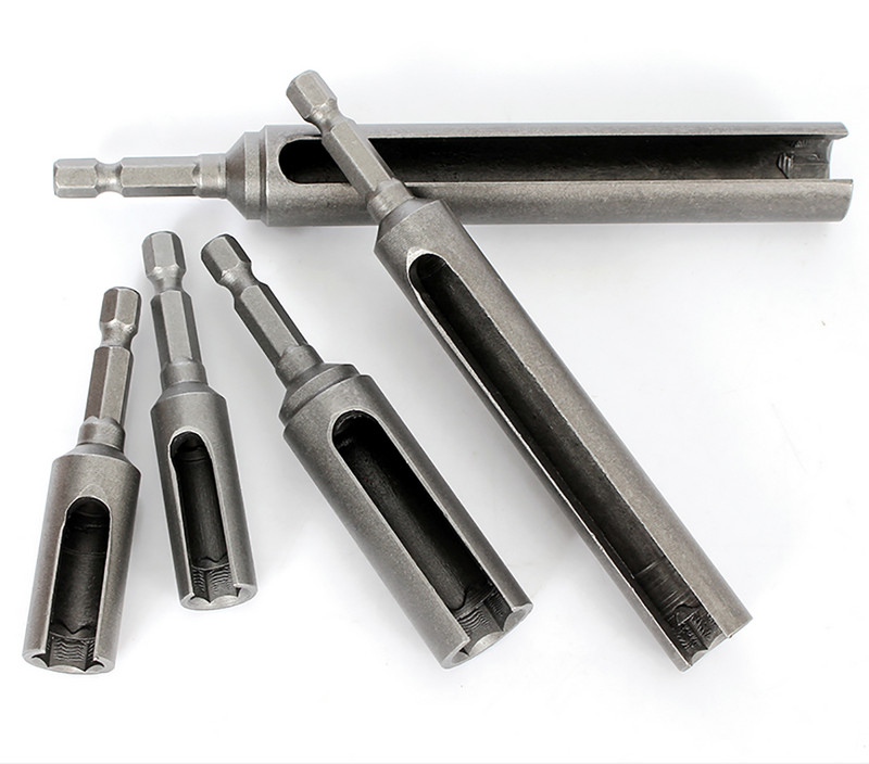 1 db Hossz 100/120/135 mm Nyitott végű hatlapú foglalatú persely anyacsavar elektromos kéziszerszámokhoz 1/4" (6,35 mm) szár