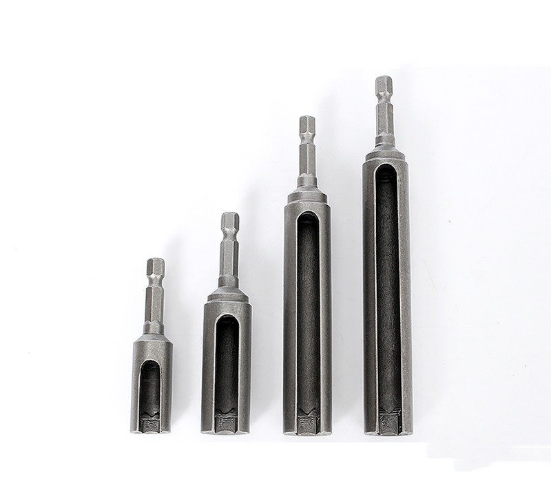 1 db Hossz 100/120/135 mm Nyitott végű hatlapú foglalatú persely anyacsavar elektromos kéziszerszámokhoz 1/4" (6,35 mm) szár