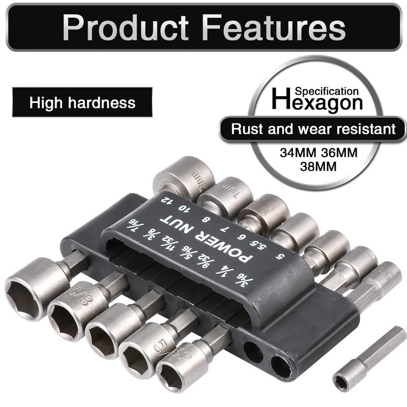 9/14 db 6,35 mm Csavarhúzó Tartozék Hatszögletű fogantyú csavarhúzó foglalat fej elektromos kézi fúró csavarhúzó készlet