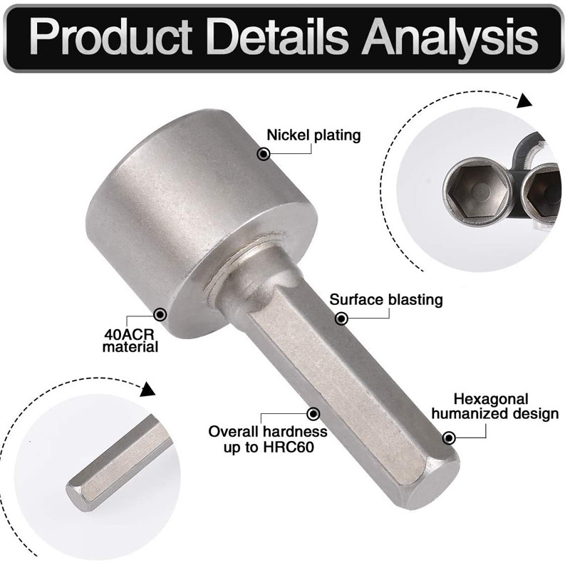 9/14 db 6,35 mm Csavarhúzó Tartozék Hatszögletű fogantyú csavarhúzó foglalat fej elektromos kézi fúró csavarhúzó készlet