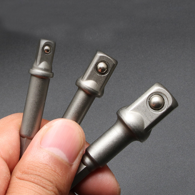 Új 3db/készlet króm-vanádium acél foglalat adapter hatlapfejű szárhoz 1/4" 3/8" 1/2" hosszabbító fúrószárhoz, hatlapfejű készlet elektromos szerszámok