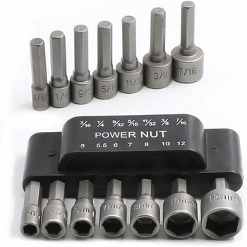 Power Nut Driver Drill Bit Set 14pcs Εξαγωνική υποδοχή μανίκι ακροφύσια Adapter 1/4-12mm Nut Driver Set Drill Adapter Εξαρτήματα ηλεκτρικού εργαλείου