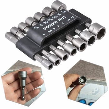 Power Nut Driver Drill Bit Set 14pcs Εξαγωνική υποδοχή μανίκι ακροφύσια Adapter 1/4-12mm Nut Driver Set Drill Adapter Εξαρτήματα ηλεκτρικού εργαλείου