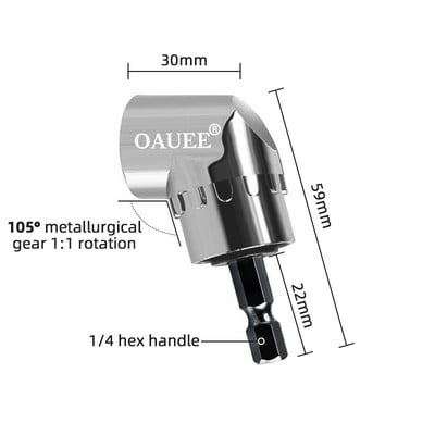 Adaptor pentru șurubelniță de 105 grade 1/4 Adaptor pentru suport pentru burghiu magnetic magnetic 1/4 Biți reglabili Instrumente pentru șurubelniță unghiulară de uz casnic