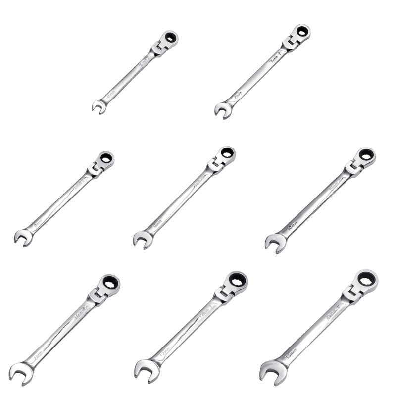 6/7/8/9/10/11/12/13 mm-es racsnis csavarkulcs, hajlékony fejhez Kettős felhasználású racsnis szerszám Kilincselő autós kéziszerszámok Multi Tool