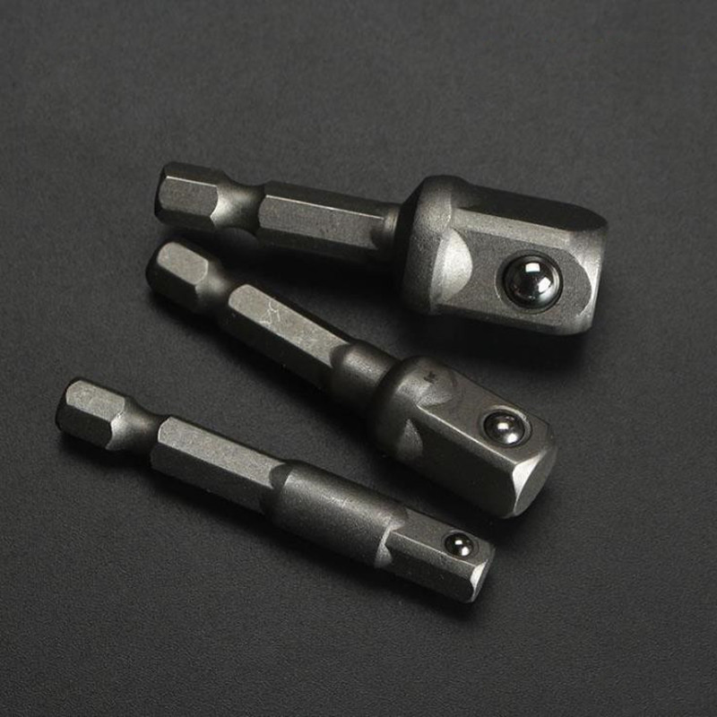 3 vnt. / rinkinys 1/4" 3/8" 1/2" šešiabriaunis veržliarakčio rankovės ilgintuvas šešiakampis galios grąžto suktuvo lizdų antgalių rinkinys, skirtas elektriniams atsuktuvo antgaliams