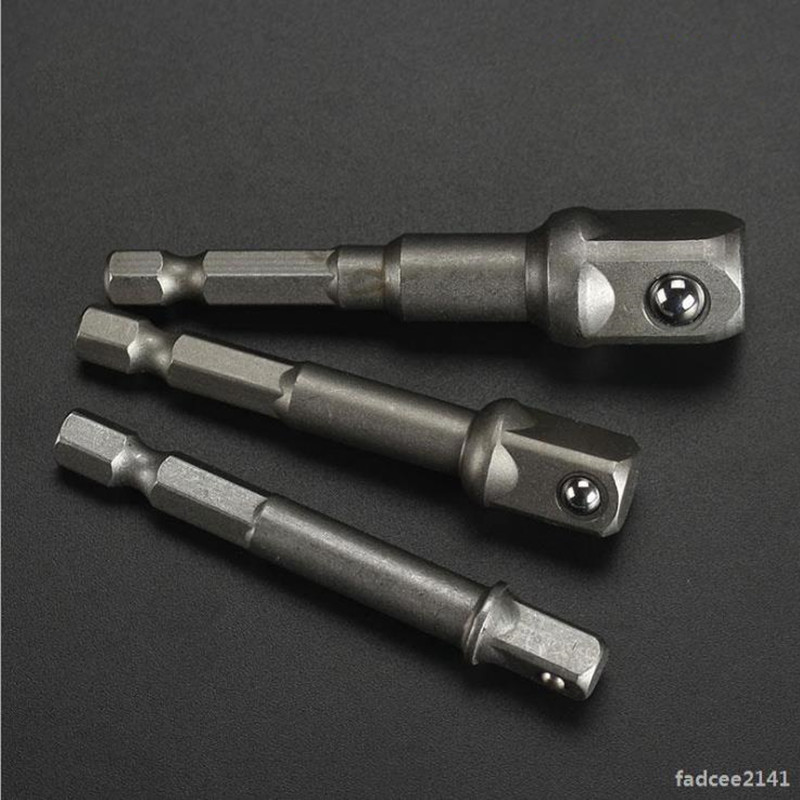 3 vnt. / rinkinys 1/4" 3/8" 1/2" šešiabriaunis veržliarakčio rankovės ilgintuvas šešiakampis galios grąžto suktuvo lizdų antgalių rinkinys, skirtas elektriniams atsuktuvo antgaliams
