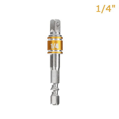 1/4" 3/8" 1/2" pārveidotāja ligzdas adapteris sešstūra kāta trieciena adaptera draivera komplekts pagarinājuma stieņa urbjmašīnas ligzdas uzgriežņu atslēgas instrumenta piederumi