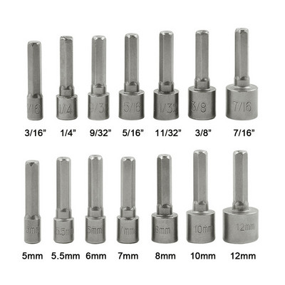 5-13 mm, 9 komada/14 komada, šesterokutni nasadni unutarnji nasadni nastavak, snažni pneumatski odvijač, šesterokutni produžni set nasadnih ključeva