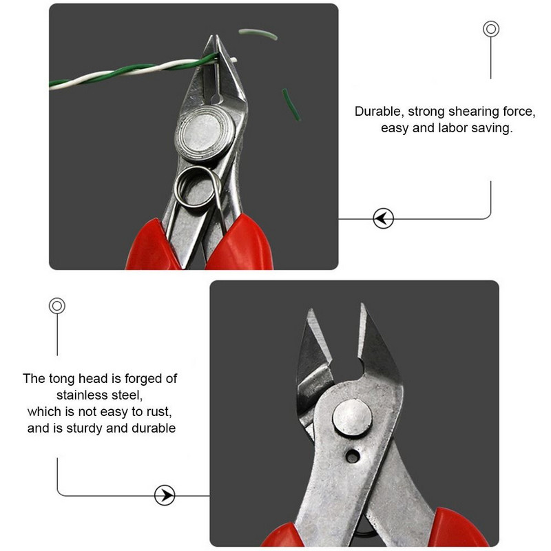 Elektriķis Diagonālās knaibles Nerūsējošā tērauda knaibles Elektriskie vadi Kabeļu griezējs Griešanas sānu šķautnes Skalošanas knaibles Knaibles Rokas rīks