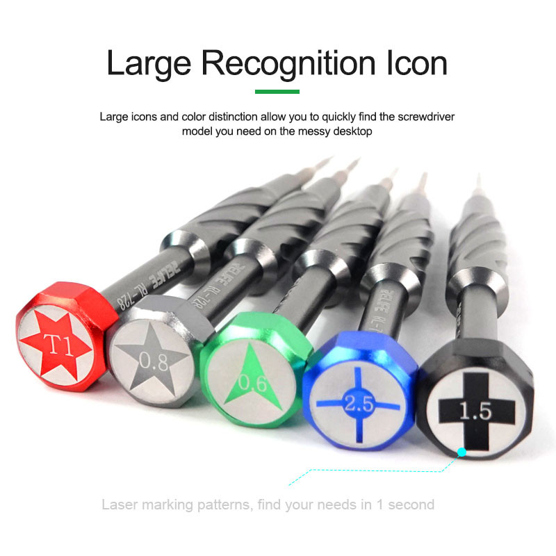 Relife RL-728 2D Extra kemény csúszásgátló csavarhúzó erős mágnessel mobiltelefonjavításhoz