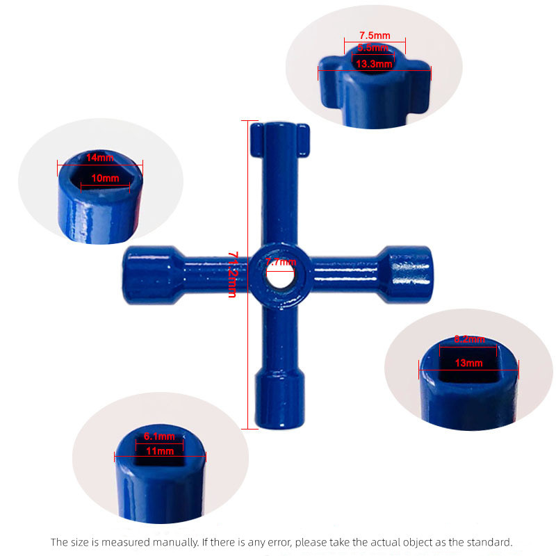 Daugiafunkcis elektros valdymo spintos vidinis trikampis raktas veržliaraktis liftas vandens skaitiklio vožtuvas kryžminės formos kvadratinės skylės raktas