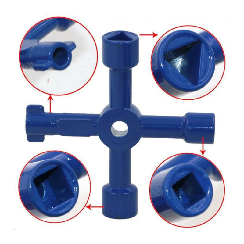 Daugiafunkcis elektros valdymo spintos vidinis trikampis raktas veržliaraktis liftas vandens skaitiklio vožtuvas kryžminės formos kvadratinės skylės raktas