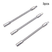 Forró 1/4" meghajtó bevonat 45# szénacél hajlékony foglalatos hosszabbító rúd 150 mm hosszú racsnis csavarkulcs foglalatok autószerszámok 1db/3db