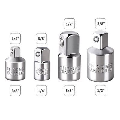 Täielik 7-osaline universaalliigendi pesa ja adapteri komplekt 1/4" 3/8" 1/2" Drive CR-V, löögi universaalliigendi komplekti pistikupesa muundur