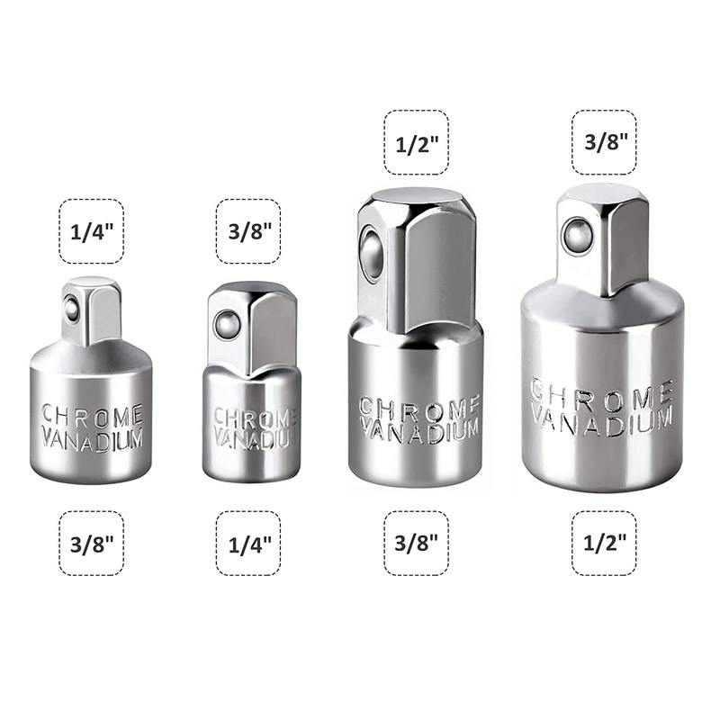 Täielik 7-osaline universaalliigendi pesa ja adapteri komplekt 1/4" 3/8" 1/2" Drive CR-V, löögi universaalliigendi komplekti pistikupesa muundur