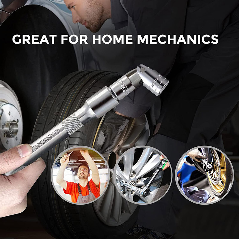 Täielik 7-osaline universaalliigendi pesa ja adapteri komplekt 1/4" 3/8" 1/2" Drive CR-V, löögi universaalliigendi komplekti pistikupesa muundur