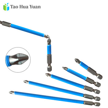 Tao Hua Yuan 7PCS PH2 Комплект накрайници за електрически отвертки против приплъзване Накрайници с шестостенна опашка 25/50/65/70/90/127/150 mm Аксесоари за електроинструменти AA