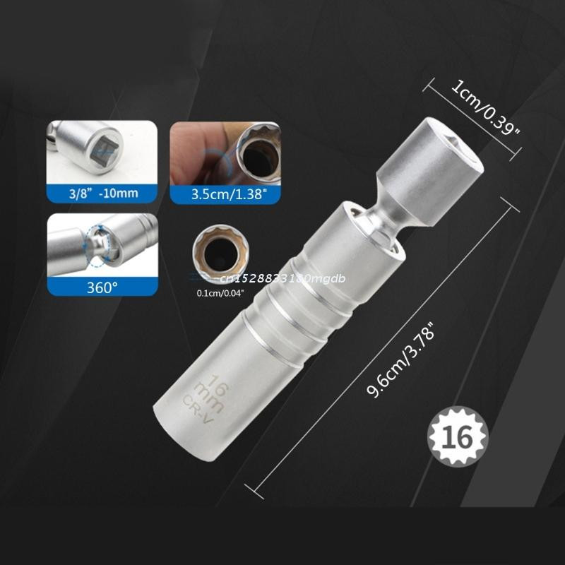 14/16 mm automašīnas remonta rīks aizdedzes svecei Kontaktligzdas atslēga Magnētiskā 12 Leņķis aizdedzes svecei noņemšanas rīks Plāna siena 3/8" Dri Dropship