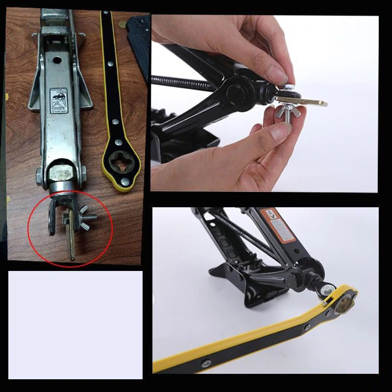 Autó Munkatakarékos csavarkulcs Ollós emelő Emelő Könnyű Joystick Szerszám 360 fokban forgatható fogantyú Szerszám Gumiabroncs csavarkulcs kereszt