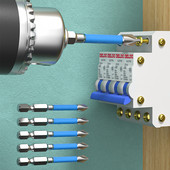 65 mm 110 mm magnetinis specialus plyšinis kryžminis atsuktuvo antgalis elektrikui FPH2, skirtas lizdo jungikliui profesionaliems rankiniams įrankiams