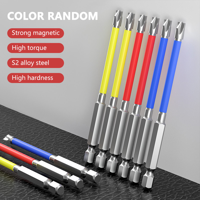 65 mm 110 mm magnetinis specialus plyšinis kryžminis atsuktuvo antgalis elektrikui FPH2, skirtas lizdo jungikliui profesionaliems rankiniams įrankiams