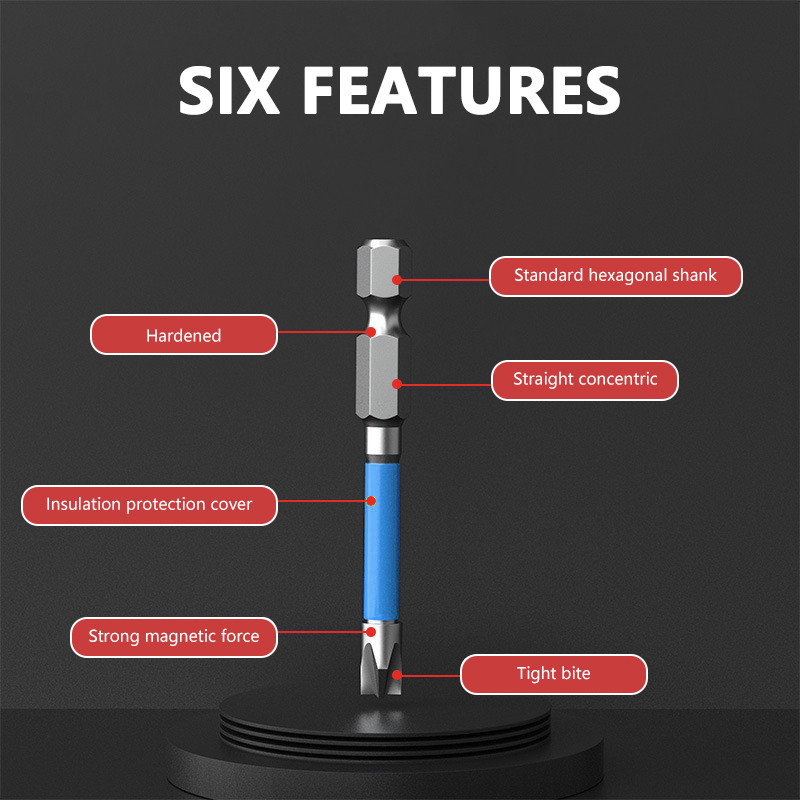 65 mm 110 mm magnetinis specialus plyšinis kryžminis atsuktuvo antgalis elektrikui FPH2, skirtas lizdo jungikliui profesionaliems rankiniams įrankiams