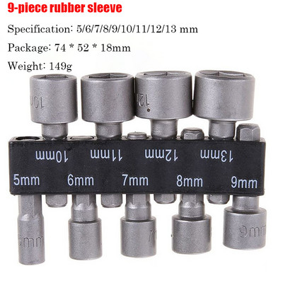 5-13 mm-es hatszögű hosszabbítóaljzat belső foglalatfej Erőteljes pneumatikus csavarhúzó-aljzat-kulcsszerszám