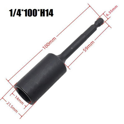 100 mm chei tubulare retractabile pentru piuliță hexagonală magnetică H7 H8 H10 H12 H13 H14 Burghie cu impact Adaptor priză
