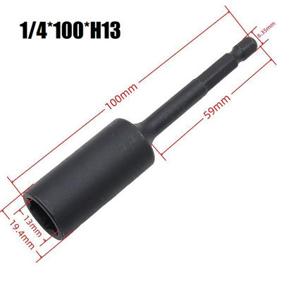 100 mm chei tubulare retractabile pentru piuliță hexagonală magnetică H7 H8 H10 H12 H13 H14 Burghie cu impact Adaptor priză