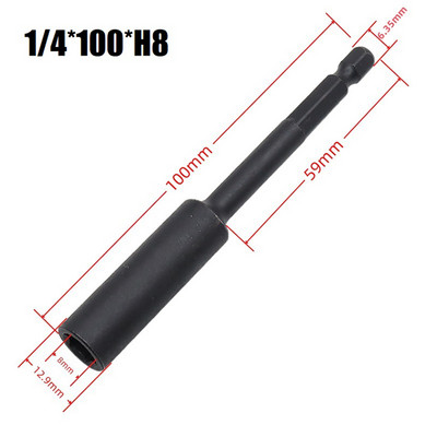 100 mm chei tubulare retractabile pentru piuliță hexagonală magnetică H7 H8 H10 H12 H13 H14 Burghie cu impact Adaptor priză