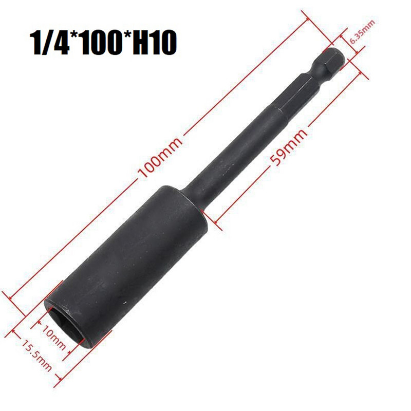 100 mm chei tubulare retractabile pentru piuliță hexagonală magnetică H7 H8 H10 H12 H13 H14 Burghie cu impact Adaptor priză
