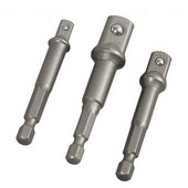 3 gab vanādija tērauda ligzdas adaptera sešstūra kāta urbja ligzdas pagarinājuma uzgaļa adaptera komplekts tērauda urbjmašīna 1/4 3/8 1/2 skrūvgrieža rīks