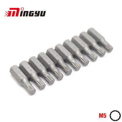 10 db 1/4"-es 25 mm-es spline M5 M6 M8 csavarhúzó bitkészlet javítószerszámok csavarhúzókészlet hatlapú fúrószár háztartási kéziszerszámokhoz